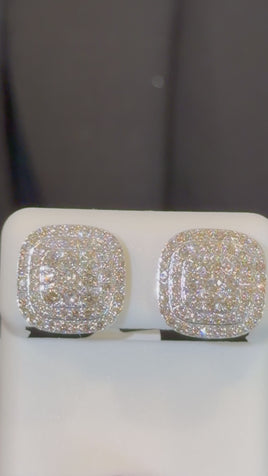 10K YELLOW GOLD 1.75 CARAT NATURAL DIAMONDS 13 MM EARRING STUDS