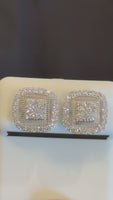 
              1.13 CARAT CERTIFED LAB GROWN DIAMONDS STERLING SILVER 12 MM STUDS EARRINGS
            
