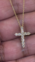 
              14K YELLOW GOLD .51 CARAT CERTIFIED LAB GROWN DIAMOND PENDANT CROSS WITH 18 INCH GOLD CHAIN
            