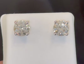 10K YELLOW GOLD 4.16 CARAT 9 MM CERTIFIED LAB GROWN DIAMONDS STUDS EARRINGS