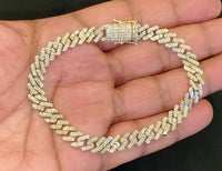 
              10K YELLOW GOLD 4.25 CARAT REAL DIAMONDS 8MM 8.50 INCHES 22.13 GRAM GOLD CUBAN LINK BRACELET
            