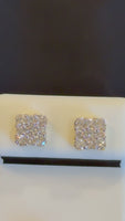 
              .90 CARAT CERTIFIED LAB GROWN DIAMONDS 7 MM STERLING SILVER GOLD PLATED STUDS EARRINGS
            
