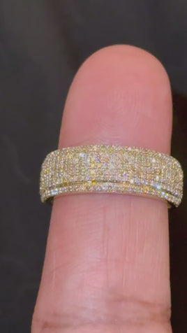 10K YELLOW GOLD 1 CARAT NATURAL DIAMOND ENGAGEMENT RING WEDDING PINKY BAND