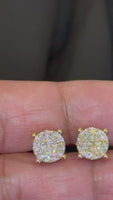 
              10K YELLOW GOLD .90 CARAT NATURAL DIAMONDS 8 MM EARRING STUDS
            