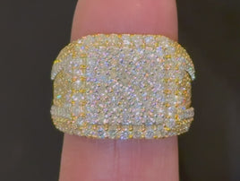 3.97 CARAT CERTIFIED LAB GROWN DIAMONDS STERLING SILVER GOLD PLATED RING