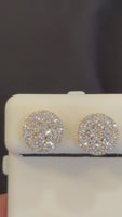 
              1.47 CARAT CERTIFIED LAB GROWN DIAMONDS 10 MM STERLING SILVER GOLD PLATED STUDS EARRINGS
            