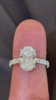 
              14K WHITE GOLD 5 CARAT OVAL LAB GROWN DIAMONDS ENGAGEMENT WEDDING RING
            