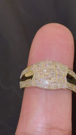 10K YELLOW GOLD 1 CARAT NATURAL DIAMOND ENGAGEMENT RING WEDDING PINKY BAND