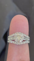 
              10K WHITE GOLD 2 CARAT NATURAL DIAMOND CENTER .60 CARAT ENGAGEMENT RING WEDDING RING BRIDAL
            