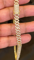 
              10K YELLOW GOLD 8.50 CARAT REAL DIAMOND 8MM 18 INCHES 44.97 GRAM GOLD CUBAN LINK CHAIN NECKLACE
            
