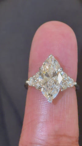 14K YELLOW GOLD 4.77 CARAT CERTIFIED LAB GROWN DIAMONDS ENGAGEMENT WEDDING RING