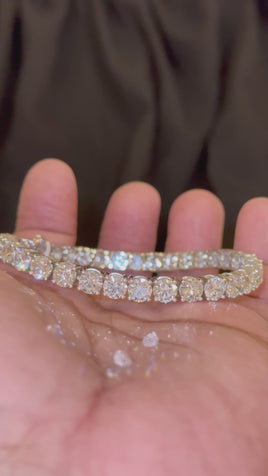 25 CARAT LAB GROWN DIAMONDS 75 POINTER STERLING SILVER 8 INCHES 6 MM BRACELET