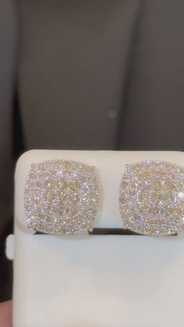 10K YELLOW GOLD 1.75 CARAT NATURAL DIAMONDS 14 MM EARRING STUDS