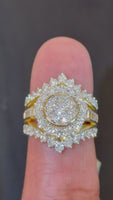 
              3.25 CARAT LAB GROWN DIAMONDS STERLING SILVER GOLD PLATED ENGAGEMENT WEDDING RING
            