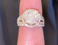 
              10K YELLOW GOLD 1.50 CARAT WOMENS REAL DIAMOND ENGAGEMENT RING WEDDING BAND SET
            