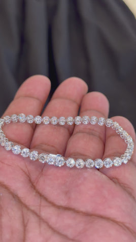 14K WHITE GOLD 8.75 CARAT CERTIFIED LAB GROWN DIAMONDS 7 INCHES 4 MM BRACELET