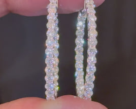 10K WHITE GOLD 2.16 CARAT 25 MM CERTIFIED LAB GROWN DIAMONDS STUDS EARRINGS HOOPS