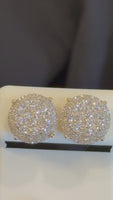 
              1.27 CARAT CERTIFED LAB GROWN DIAMONDS STERLING SILVER GOLD PLATED 12 MM STUDS EARRINGS
            
