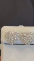 
              1.05 CARAT CERTIFIED LAB GROWN DIAMONDS 11 MM STERLING SILVER RHODIUM PLATED HEART STUDS EARRING
            