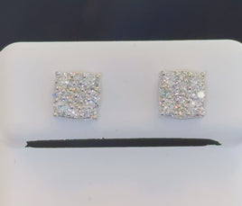 .70 CARAT STERLING SILVER 7 MM CERTIFIED LAB GROWN DIAMONDS STUDS EARRINGS