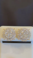 
              2.07 CARAT CERTIFIED LAB GROWN DIAMONDS 12 MM STERLING SILVER GOLD PLATED STUDS EARRINGS
            