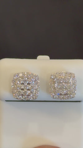 1.08 CARAT CERTIFED LAB GROWN DIAMONDS STERLING SILVER 10 MM STUDS EARRINGS