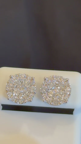 1.80 CARAT CERTIFED LAB GROWN DIAMONDS STERLING SILVER 11 MM STUDS EARRINGS
