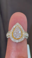 
              3.25 CARAT LAB GROWN DIAMONDS STERLING SILVER GOLD PLATED ENGAGEMENT WEDDING RING
            