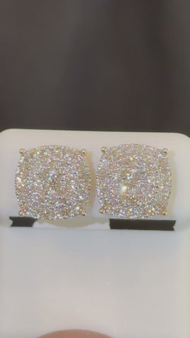10K YELLOW GOLD 1.60 CARAT NATURAL DIAMONDS 12 MM EARRING STUDS