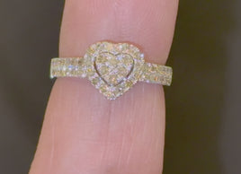 10K SOLID WHITE GOLD .75 CARAT REAL DIAMOND WOMEN BRIDAL HEART WEDDING ENGAGEMENT RING