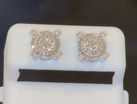 
              10K WHITE GOLD .65 CARAT MENS WOMENS 9 MM 100% REAL DIAMONDS EARRINGS STUDS
            