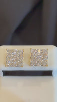 
              1.58 CARAT CERTIFED LAB GROWN DIAMONDS STERLING SILVER GOLD PLATED 9 MM STUDS EARRINGS
            