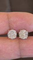 
              .92 CARAT CERTIFIED LAB GROWN DIAMONDS 8 MM STERLING SILVER RHODIUM PLATED STUDS EARRINGS
            