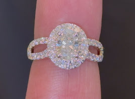 10K YELLOW GOLD 2.20 CARAT CERTIFIED LAB GROWN DIAMONDS OVAL RING
