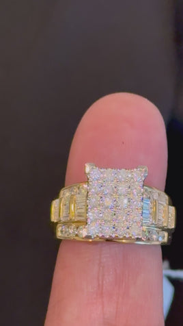 10K YELLOW WHITE GOLD 2.25 CARAT NATURAL DIAMOND ENGAGEMENT RING WEDDING RING BRIDAL