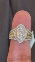 
              2.75 CARAT LAB GROWN DIAMONDS STERLING SILVER GOLD PLATED ENGAGEMENT WEDDING RING
            