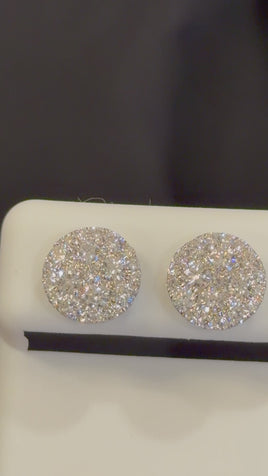 1.44 CARAT CERTIFIED LAB GROWN DIAMONDS 10 MM STERLING SILVER RHODIUM PLATED STUDS EARRING