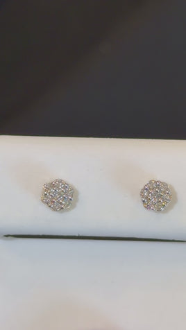 10K YELLOW GOLD .20 CARAT NATURAL DIAMONDS 4 MM EARRING STUDS