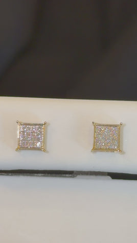 10K YELLOW GOLD .15 CARAT NATURAL DIAMONDS 5 MM EARRING STUDS