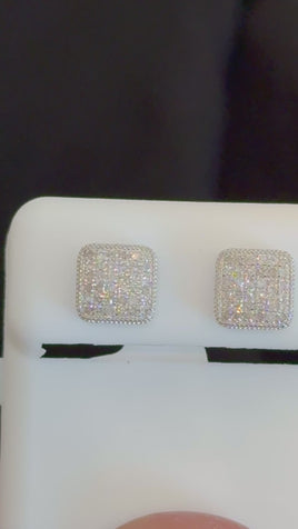 .40 CARAT NATURAL DIAMONDS STERLING SILVER MENS WOMENS 8 MM EARRINGS STUDS