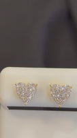 
              .44 CARAT CERTIFIED LAB GROWN DIAMONDS 8 MM STERLING SILVER GOLD PLATED HEART STUDS EARRINGS
            