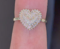
              10K SOLID YELLOW GOLD .60 CARAT REAL DIAMOND WOMEN BRIDAL HEART WEDDING ENGAGEMENT RING
            