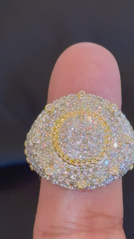 10K SOLID YELLOW GOLD 4.50 CARAT NATURAL DIAMONDS ENGAGEMENT RING WEDDING PINKY BAND