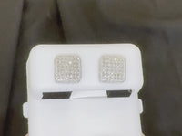 
              .40 CARAT STERLING SILVER YELLOW GOLD PLATING MENS WOMENS 8 mm 100% REAL DIAMONDS EARRINGS STUDS
            