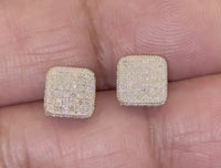 
              .40 CARAT NATURAL DIAMONDS STERLING SILVER MENS WOMENS 8 MM EARRINGS STUDS
            