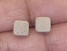 .40 CARAT NATURAL DIAMONDS STERLING SILVER MENS WOMENS 8 MM EARRINGS STUDS