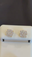 
              .41 CARAT CERTIFED LAB GROWN DIAMONDS STERLING SILVER GOLD PLATED 8 MM STUDS EARRINGS
            
