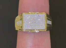 10K YELLOW GOLD .30 CARAT MEN DIAMOND WEDDING BAND BRIDAL ENGAGEMENT RING PINKY