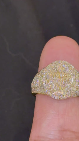 10K YELLOW GOLD 1.50 CARAT NATURAL DIAMOND CROSS ENGAGEMENT RING WEDDING PINKY BAND