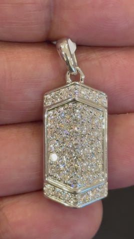 2.15 CARAT CERTIFIED LAB GROWN DIAMONDS STERLING SILVER RHODIUM PLATED 1.50 INCHES PENDANT